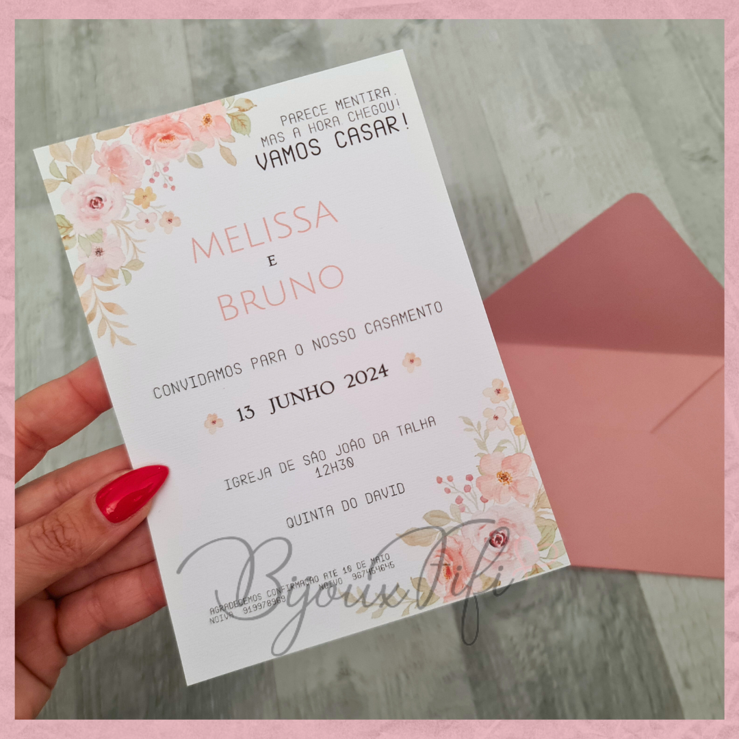 Convite Wedding "Dusty Pink"