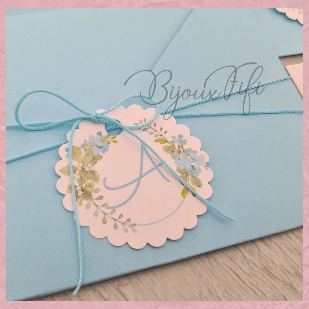 Convite com Envelope "Romantic Blue" (+cores) - Bijoux Fifi