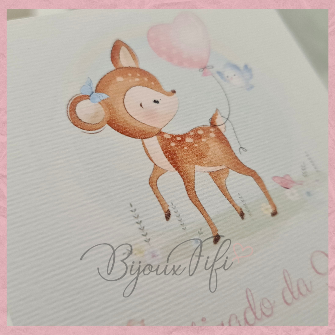 Convite com Envelope "Bambi" - Bijoux Fifi