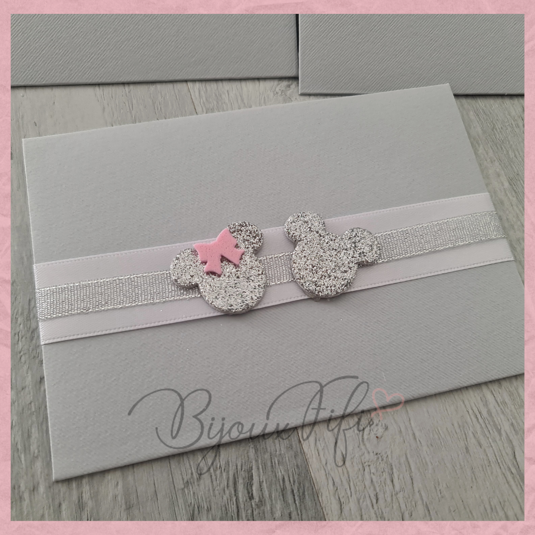 Convite com Envelope "Mickey e Minnie" (+cores) - Bijoux Fifi