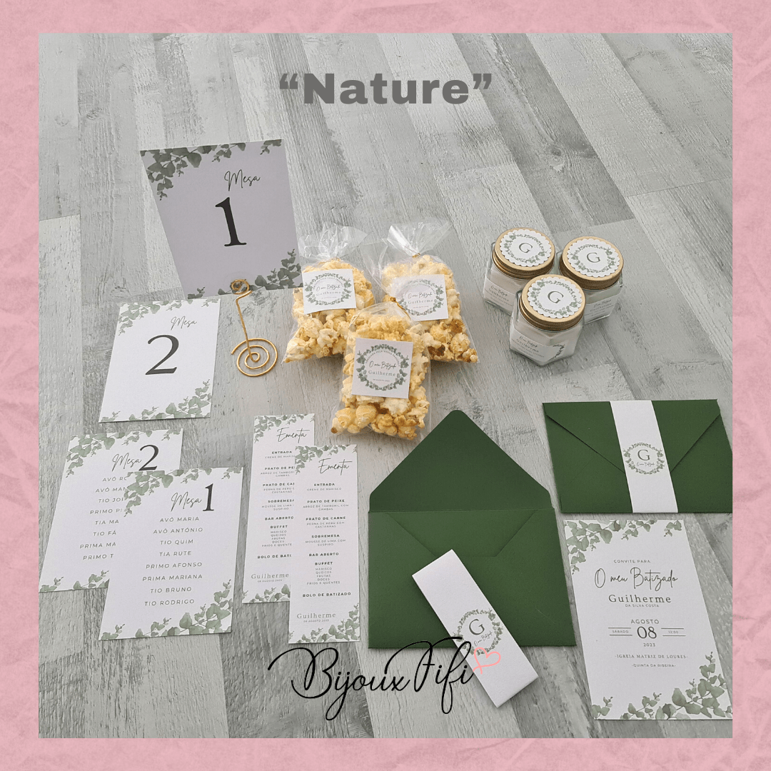 Convite com Envelope "Nature" - Bijoux Fifi