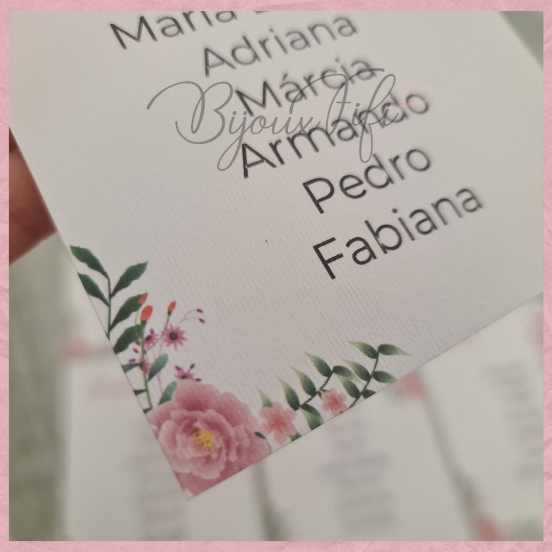 Cartões Seating Plan "Rose" - Bijoux Fifi