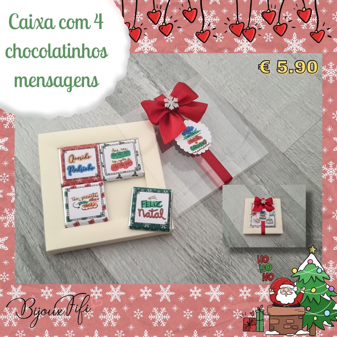 Pack de 4 Chocolatinhos "Padrinhos" - Bijoux Fifi