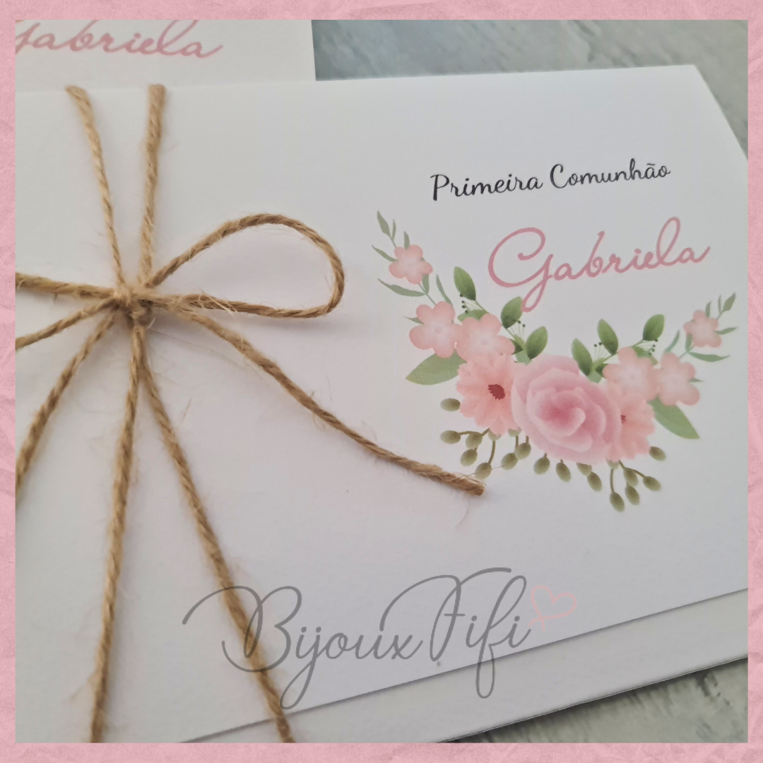 Convite dobrado "Floral" - Bijoux Fifi