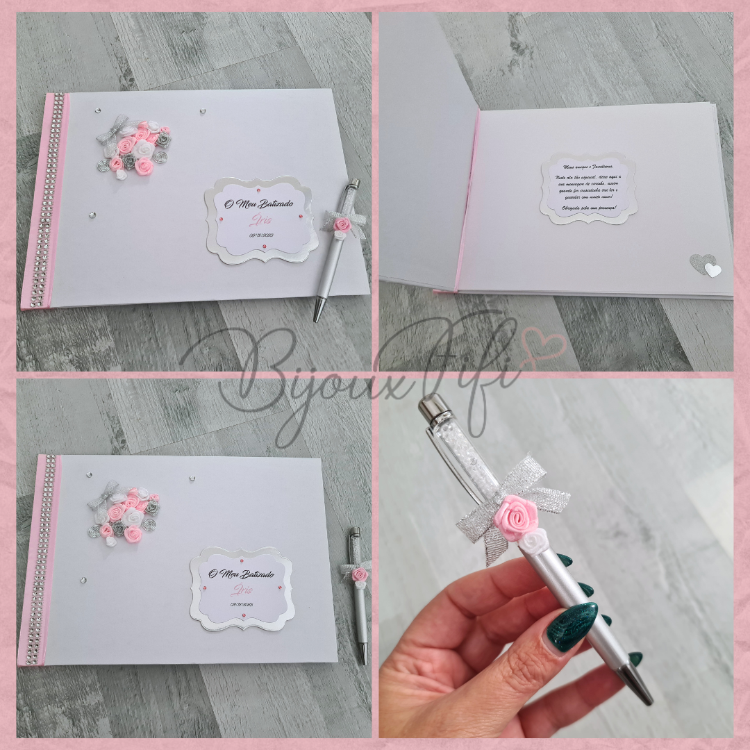 Livro de Honra A4 COM CANETA "Floral" (+cores +opções)