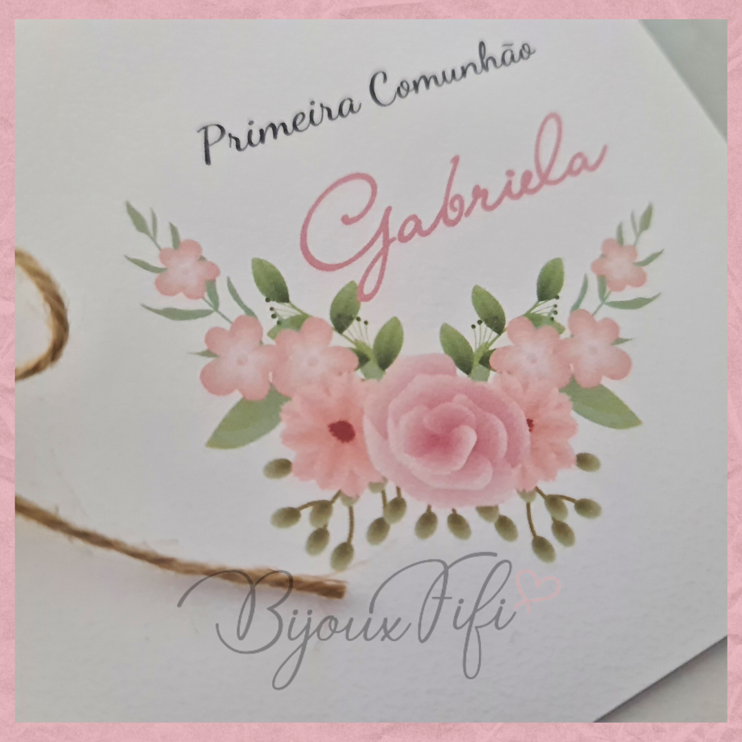 Convite dobrado "Floral" - Bijoux Fifi