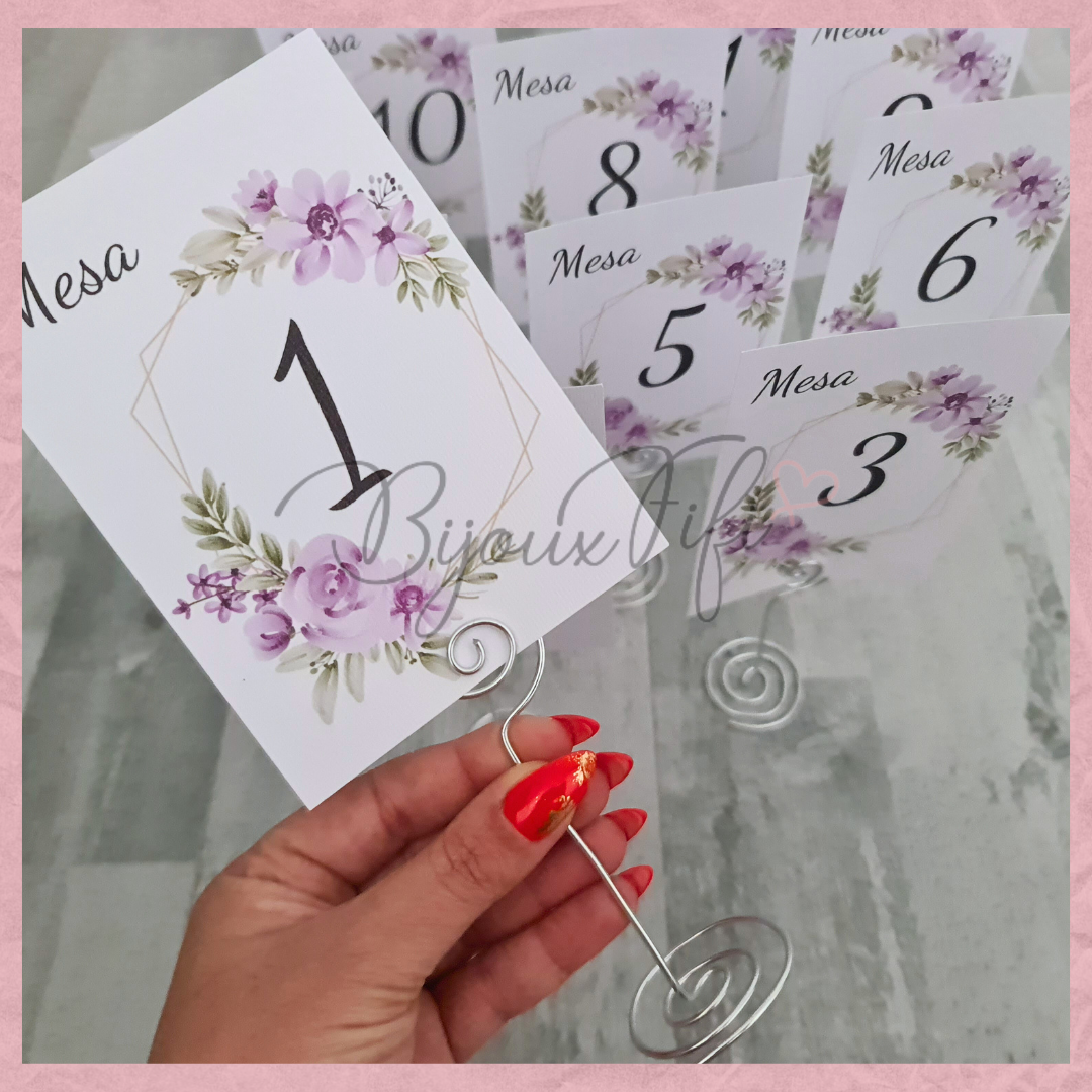 Marcador de Mesa COM BASE "Lilac Garden" (+cores)