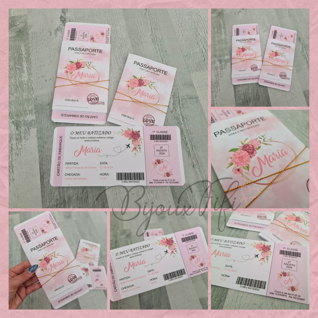 Convite Passaporte "Pink Passport"