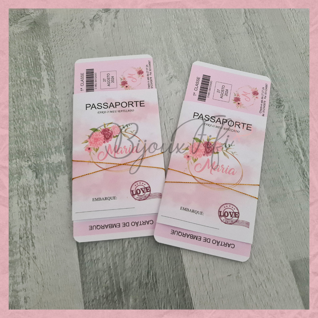 Convite Passaporte "Pink Passport"