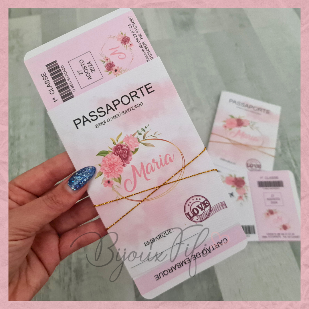 Convite Passaporte "Pink Passport"