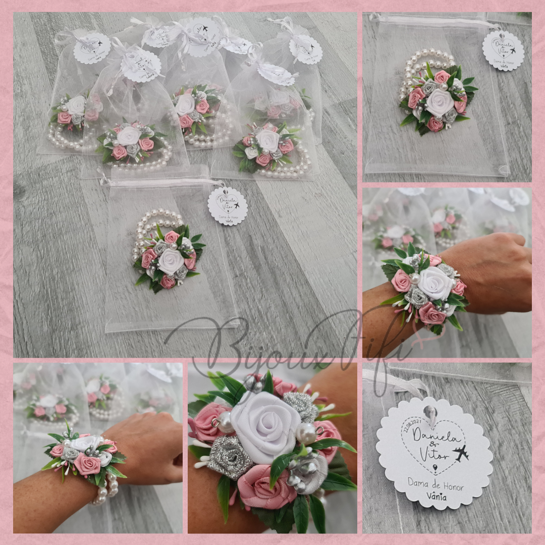 Pulseira floral "Old Rose"