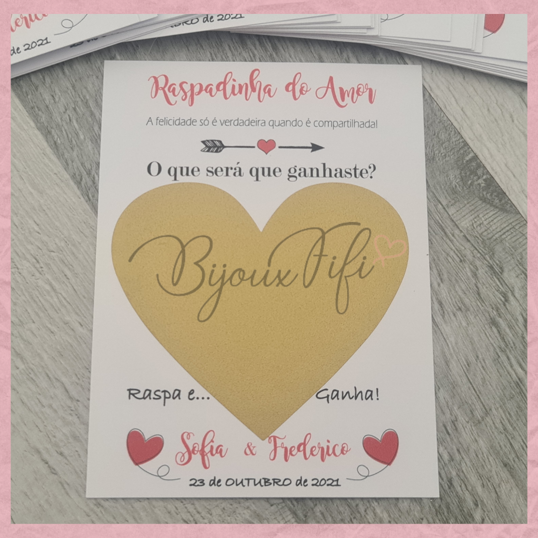 Raspadinha Convidados "Amor" - Bijoux Fifi