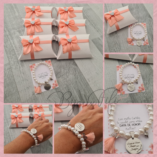 Pulseira Pérolas "Peach"